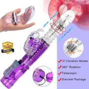 Rabbit Vibrator Telescopic G-spot Dildo Clitoris Stimulator Female Adult Sex Toy