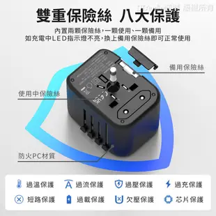 DTAudio 萬國旅行充 2000W USB Type-C 全球通用 快速充電 萬用轉接頭 旅行充電頭 聆翔旗艦店