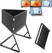 15.6”Laptop Tri-Fold Monitor, 1080p Fhd Portable Laptop Screen Extender, Type-C/HDMI/USB-C Plug-Play Extended Screen with 360° Rotation Acjustable Viewing Angles, Compatible with Windows and Macos