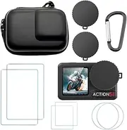 Lupholue Action Camera Accessories Kit - Protective PU Mimi Bag, 6x Screen Protectors, 2x Rubber Lens Covers for DJI Osmo Action 5 Pro