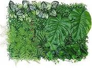 Artificial Grass Wall Panels - Realistic Balcony Decor,House Artificial Ivy Privacy Fence Wall Screen, Artificial Hedges Fence and Faux Ivy Maple Decoration for Outdoor Garden