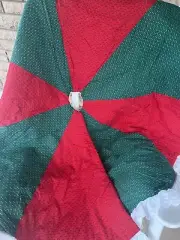 Vintage Christmas Tree Skirt Handmade One-Of-A-Kind 45" Diameter 8-Panel