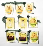 9-Easter-Primitive-Farmhouse-Mixed-Prim-Linen Cardstock-Gift-Hang-Tags