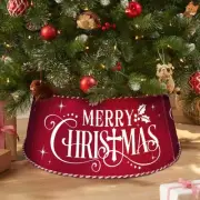 Metal Christmas Tree Collar, Mini Red White Tree Ring Holiday Decor 23 Inch D...