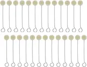 100 Pieces Wool Daubers Ball Brush Leather Dye Tool with Metal Handle for DIY Crafts Projects