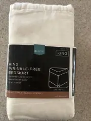 King Bedskirt wrinkle resistant Shell / Ivory 15" drop new #0175 Target Home