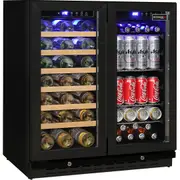 Under Bench Beer And Wine Dual Zone Bar Fridge