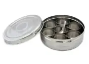 Stainless Steel Spice Box Indian Masala Dabba 7 Spice Storage Container