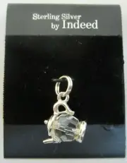 Teapot Charm Crystal and Sterling Silver 925 New on Card