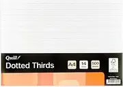 Quill, Dotted Thirds Paper, 14mm, 60gsm, A4, Pack 500, White [Item No. 100851372]
