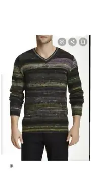 AUTH $398 Robert Graham Men's Huntingdon V Neck Sweater Large Nwt