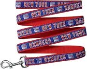 Pets First NHL New York Rangers Leash for Dogs & Cats, Walk Cute & Stylish! The Ultimate Hockey Fan Leash!, Large (6 ft Long x 1 in Width) (NYR-3031-LG)