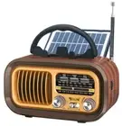 3-In-1 Multiband Retro Shortwave Radio DC 5V Solar Panel Battery Powered Speaker