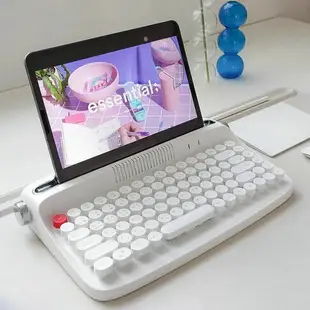 韓國Actto平板電腦外接藍牙無線鍵盤復古圓點打字機 ipad手機 支架 交換禮物全館免運