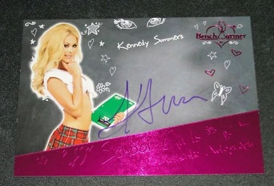 2018 Benchwarmer KENNEDY SUMMERS Hot For Teacher #50 Pink Foil Auto Playboy PMOY