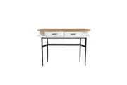 Maestro Furniture Polish 2-Drawers Hallway Console Hall Table W/ Open Compartments - White/Natural