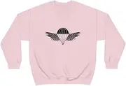 Teegarb Letter Blanket Inspirational Servicemen Aircrafts Deployment Illustration Uplifting Militaries Navies Unisex Crewneck Sweatshirt, Light Pink, 3XL