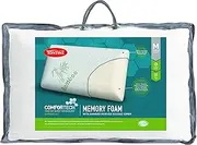 Tontine Comfortech Memory Foam Pillow – Medium Height and Firm Support for Custom Contouring – Aircell Memory Foam Moulds to Head and Neck Shape for Pressure Relief and Alignment – Machine Washable