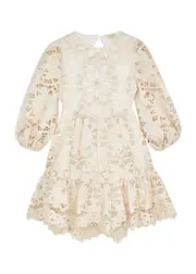Marlo Kids Kiera Embroidered Cotton Dress (3-16 Years) - Ivory - 7-8Y (7 Years) 7-8Y (7 years)