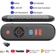 W1 PLUS Air Mouse Remote Control 2.4G RF Wireless Mini Voice Keyboard Smart Gyroscope Keyboard Sense Anti-loss IR for Android TV Box