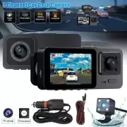 1080P 3 Lens Car DVR Dash Cam Front Rear Inside Camera Video Recorder G-Sensor