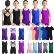Kids Girls Ballet Dance Gymnastics Leotard Jumpsuit Fitness Unitards Workouts