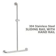 Brushed Round Sliding Rail with Bath Shower Hand Safety Grab Grips Rail Bar
