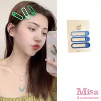 在飛比找momo購物網優惠-【MISA】縷空髮夾 橢圓髮夾/韓國設計糖果色系基本必備縷空