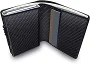 [Dlife] Wallet with Money Clip RFID Blocking Wallet, Minimalist PU Leather Mens Card Wallet, Credit Card Holder, Contactless Credit Card Protector Automatic Pop-up Card