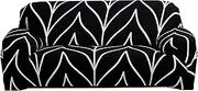 Hyper Cover Stretchable Sofa Cover (Black Tone, 2 Seater) - 3 Seater Couch Cover with Patterns, L Shape Lounge Protector, Durable & Stylish Furniture Covers