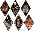 6 Pcs Rustic Boho Wall Decor Gothic Wall Art Witchy Phases Wall Decor Moon Sun P