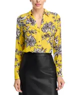 Alice and Olivia Eloise Silk Button Down Blouse