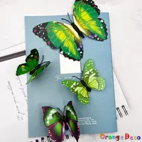 在飛比找Yahoo奇摩購物中心優惠-壁貼【橘果設計】3D立體磁性蝴蝶(綠色) 磁吸蝴蝶 DIY壁