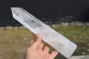 650g Natural Clear Quartz Obelisk Quartz Crystal Point Wand Tower Healing