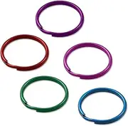 Lucky Line 1" Colorful Split Key Ring, Nickel-Plated Tempered Steel, Heavy Duty Metal Key Chain Ring for Cars, Crafts, Lanyards, Assorted Colors, 200 Pack (79475)