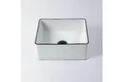Montalto Square Ceramic Above Counter Basin Black Trim 365-385mm