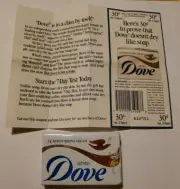 Sealed Vintage 1.5oz Dove Bar Soap Mail Sample with Advertisement