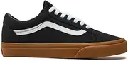 [Vans] Old Skool Unisex Black with White Stripe Candy Rubber Sole, Black