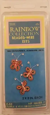 Beaded Wire Butterfly Pins Brooch Jewelry Beading Craft Kit Mac Enterprises VTG