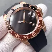 20ATM Diving 40mm Sterile Dial NH34 GMT Watch Rootbeer Ceramic Insert 120 Clicks