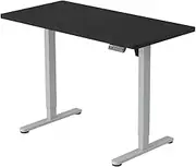 Fortia Sit to Stand Up Standing Desk, 140x60cm, 72-118cm Electric Height Adjustable, 40kg Rated, Black/Silver Frame