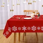 Christmas Tablecloth for Rectangle Tables 52 X 70, Snowflake Christmas Table Clo