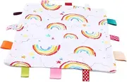 SUPVOX Comfort Blanket Colorful Tag Newborn Comforter Blanket for Soft Security Blanket for Cuddling Safe and Comfortable Touch for Home and Travel