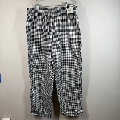 Chef Uniform Houndstooth Baggy Fit Chef Pants 3 Pockets Kitchen Work NWT Sz 2XL