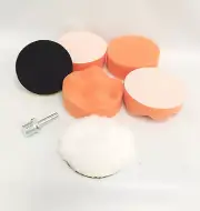 7pc 3" Auto Car Polish Wax Foam Sponge Pad Polisher Buffer Set Drill Adapter Kit