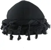 [JILIYUPA] Satin Lined Turban Silky Head Wraps for Men with Long Twist Straps, Stretch Lined Durag for Men, Halo Turban