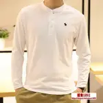 【轉角1892】A&F 男款純棉刺繡麋鹿LOGO圖案素面亨利領中山領立領長袖T恤男長T AF 麋鹿AF 男生立領長袖T恤