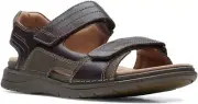 Clarks Men's, Nature Trek Sandal Brown Mahogany Leather Adjustable NEW 7 M