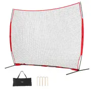 Barricade Backstop Net, 12x9 ft Ball Sports Barrier Netting, Portable Practice Equipment with Carry Bag, Protection Screen for Baseball Softball Lacrosse Soccer Hockey Training, for