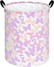 Butterfly Storage Basket Canvas Laundry Basket Foldable Waterproof Large Storage Baskets for Kids Boys and Girls, Office, Bedroom, Clothes,Toys